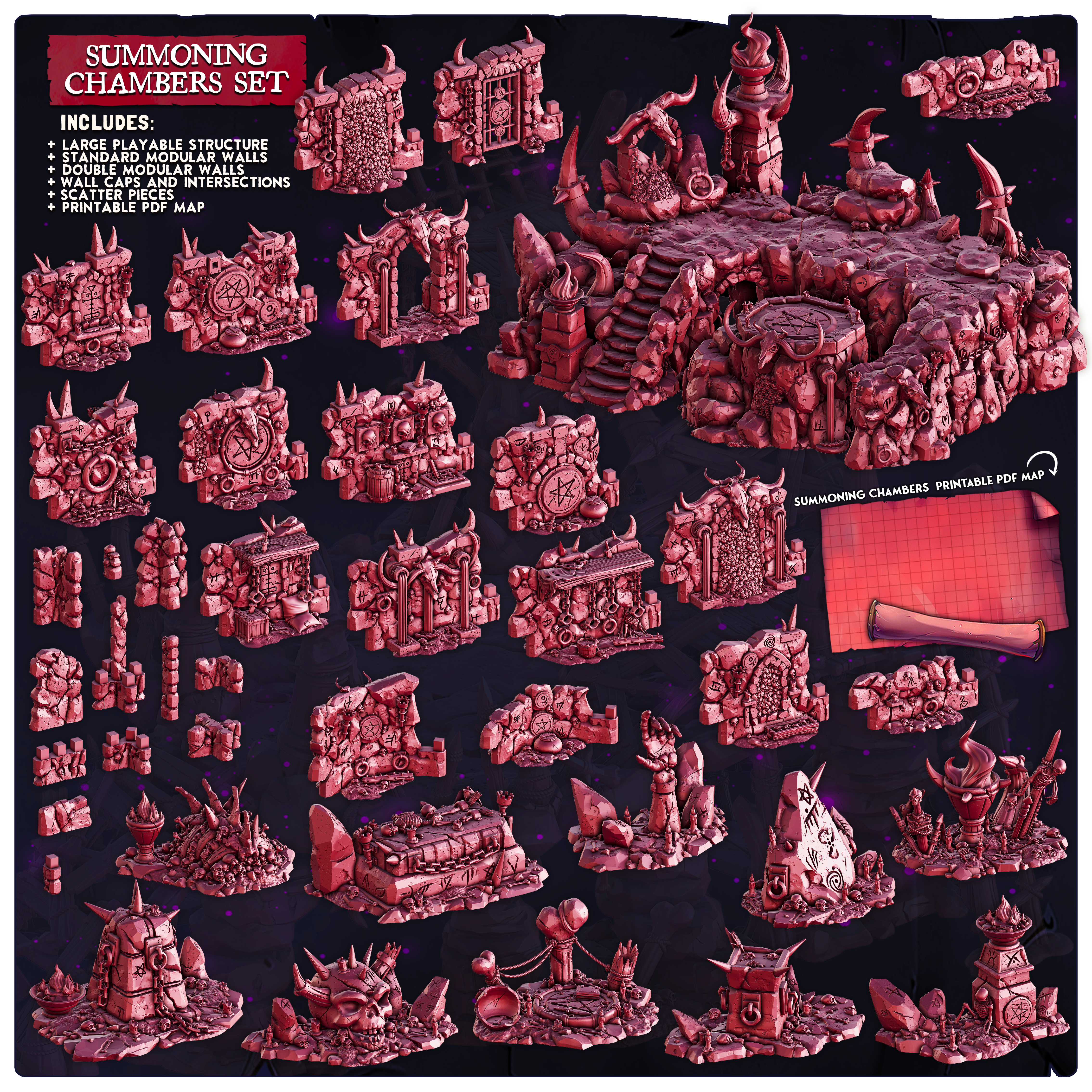 Summoning Chambers Set (Pre-Supported) Terrain | Cast n Play