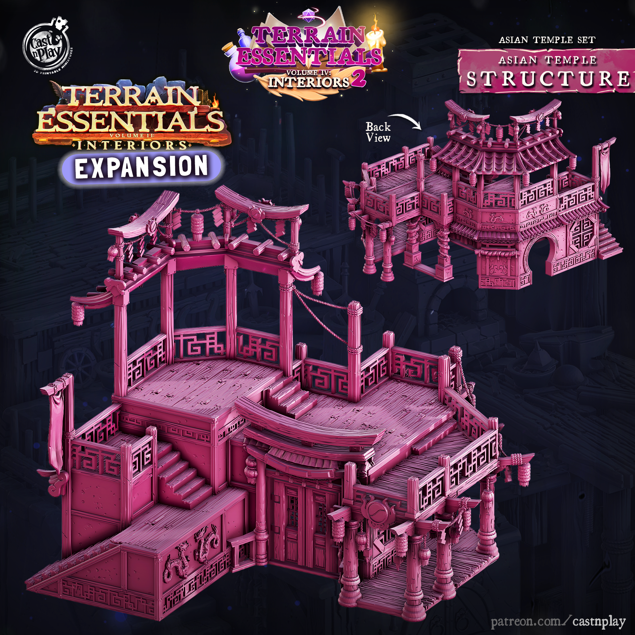 Asian Temple Set - Structure (Pre-Supported) Terrain | Cast n Play