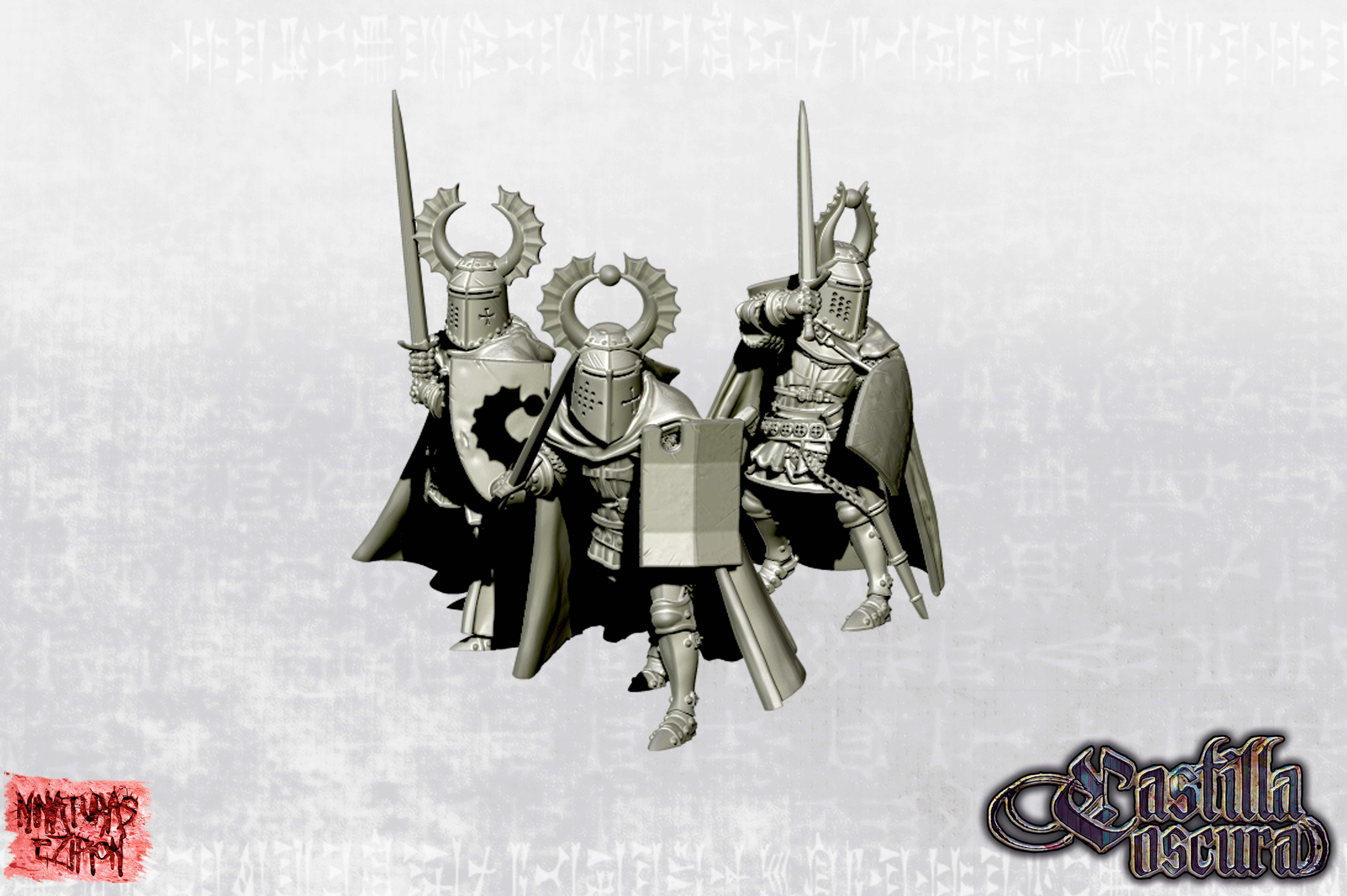 "Late Crusader Knights on Foot with Great Helms - Teutonic Version"