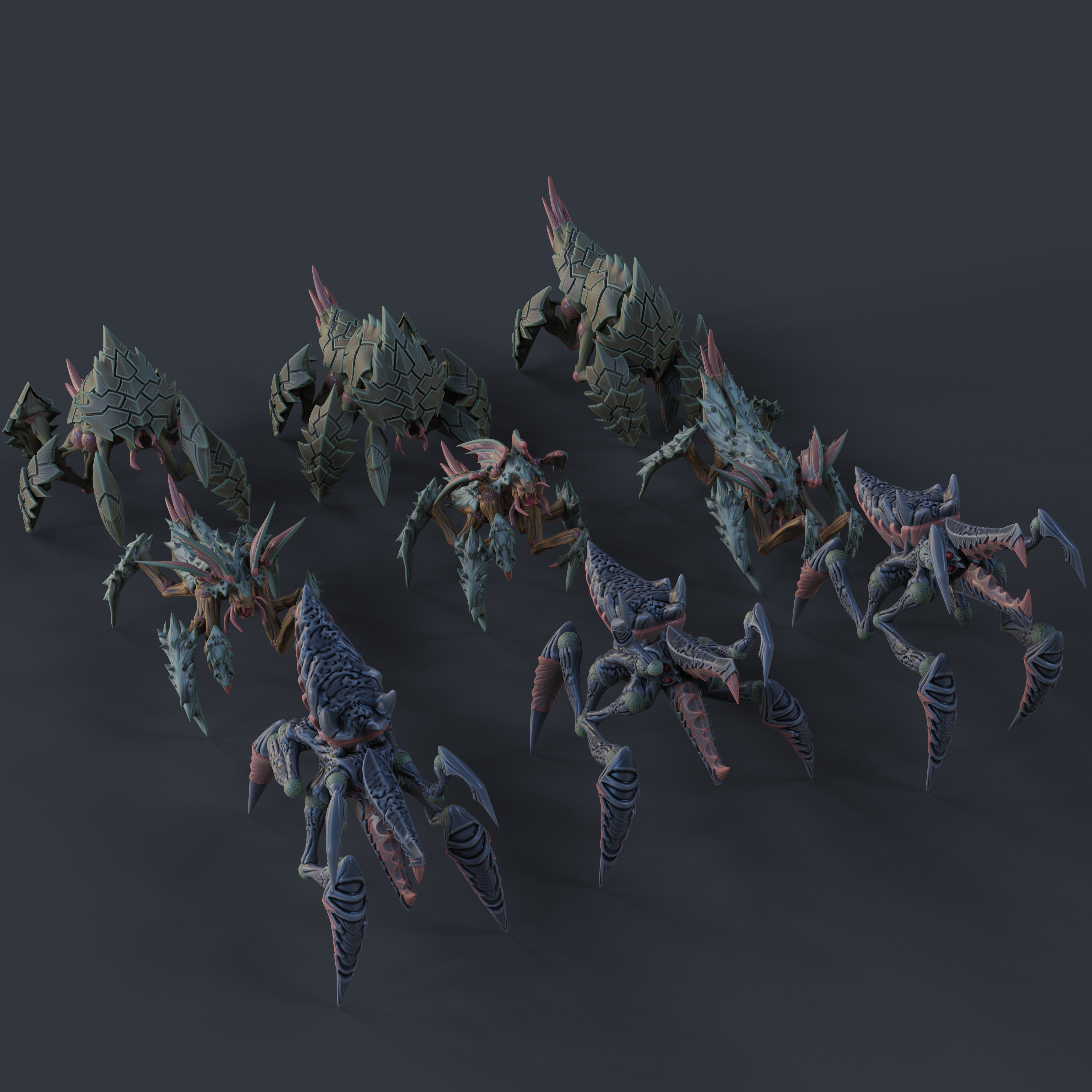 Mid-Sized Ravenids - Biters, Hunters, Hive Guards (9 Models)