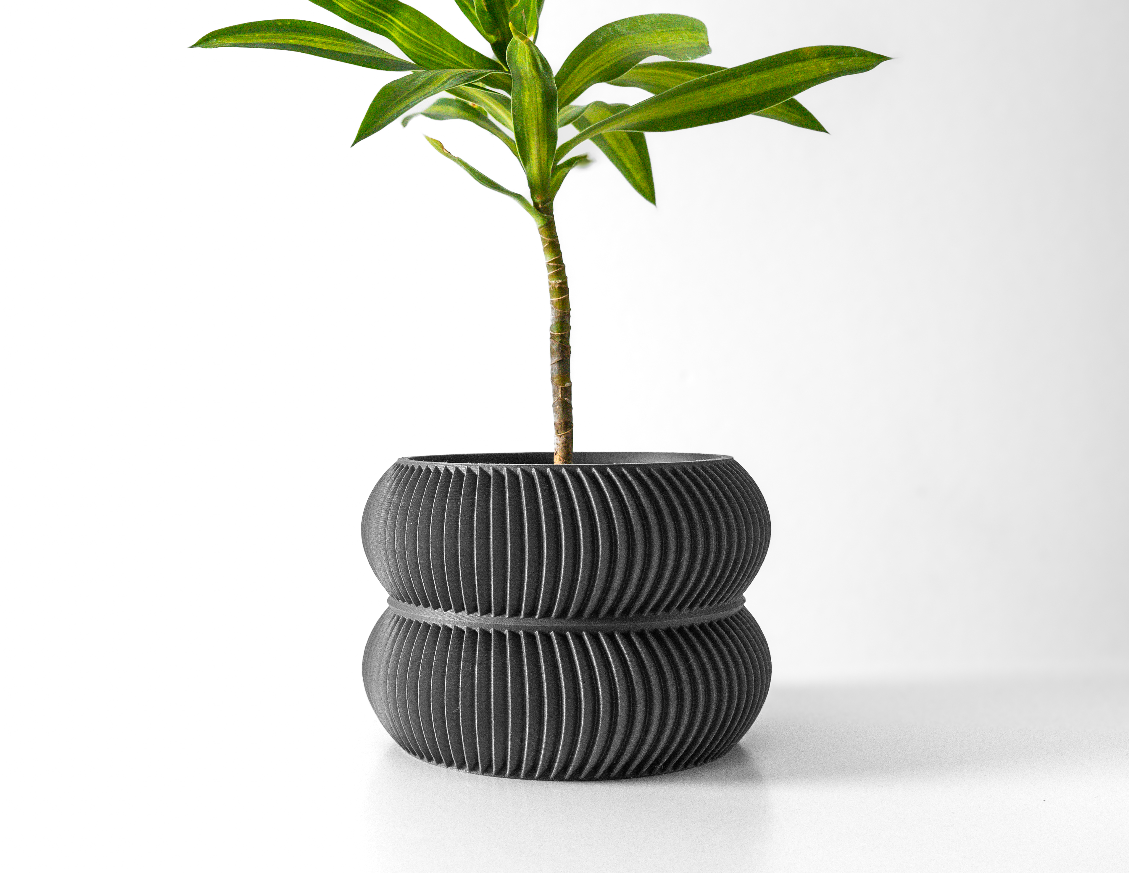 The Miko Planter Pot with Drainage Tray & Stand: Modern and Unique Home Decor for Plants and Succulents | STL File