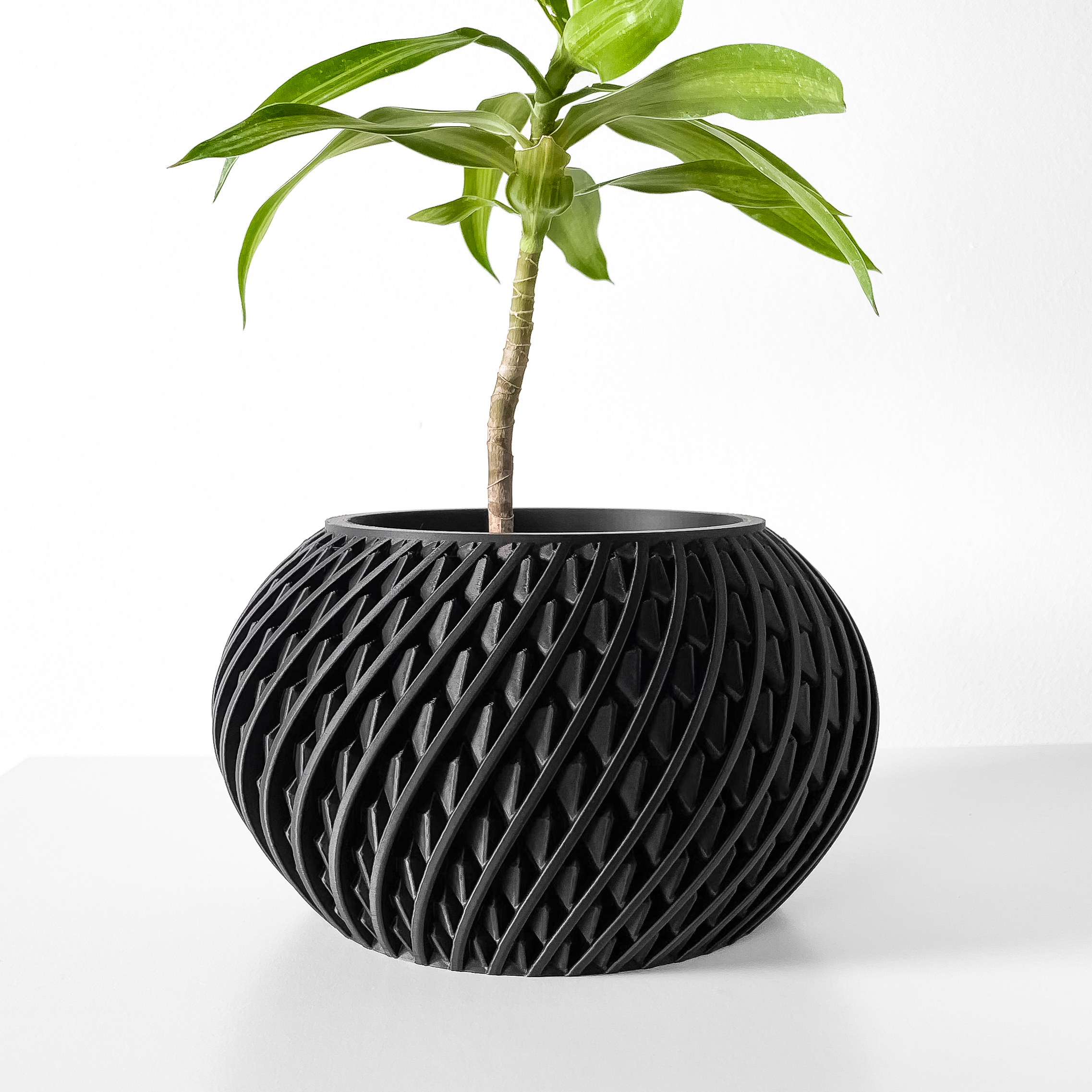 The Kio Planter Pot with Drainage Tray & Stand Included: Modern and Unique Home Decor for Plants and Succulents | STL File