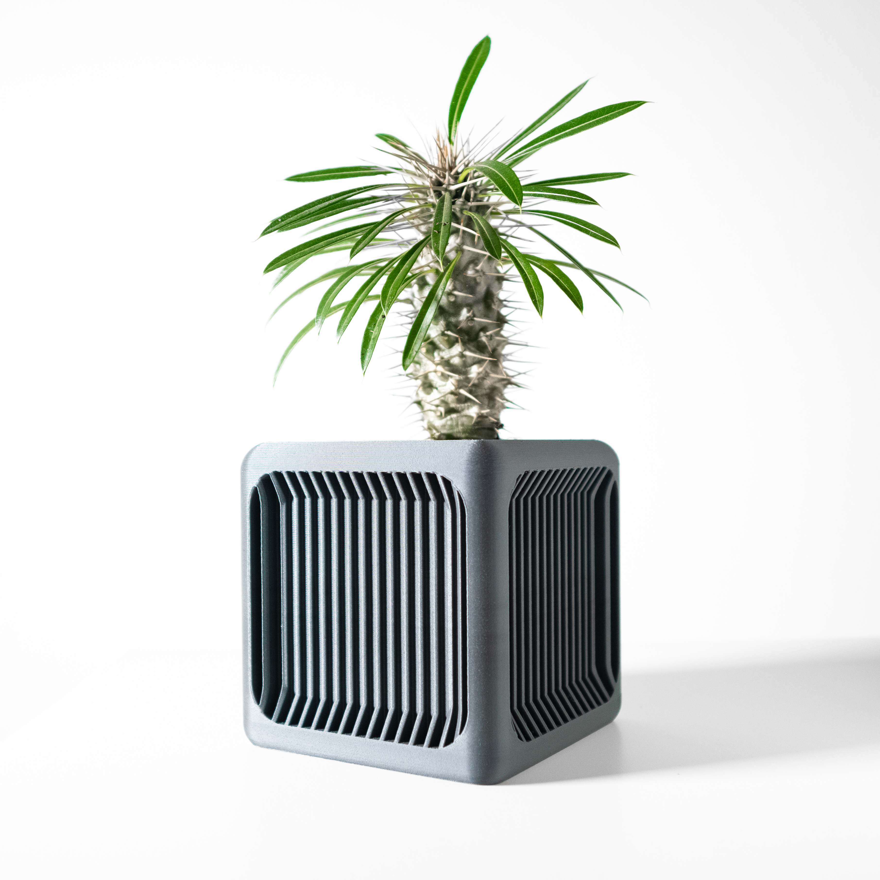 The Rovo Square Planter Pot with Drainage Tray: Modern and Unique Home Decor for Plants and Succulents | STL File