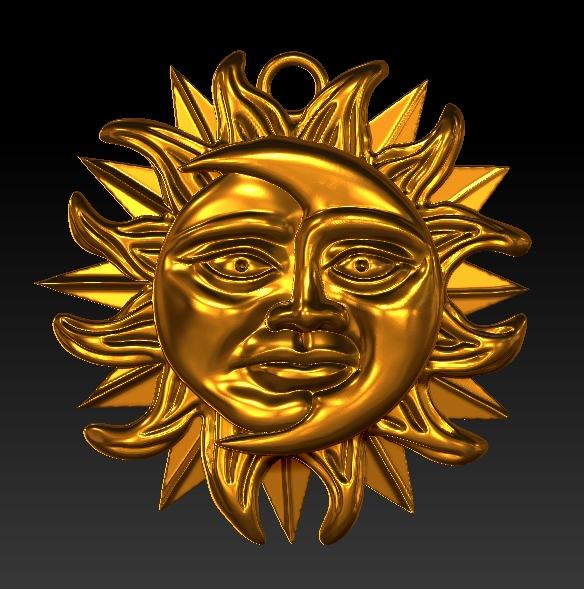 amulet pendant sun and moon