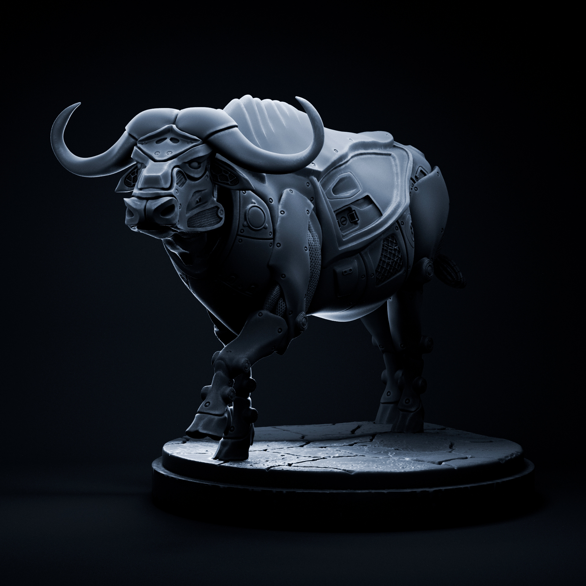 Cape Buffalo sci fi mecha robot - pre-supported sci-fi robot