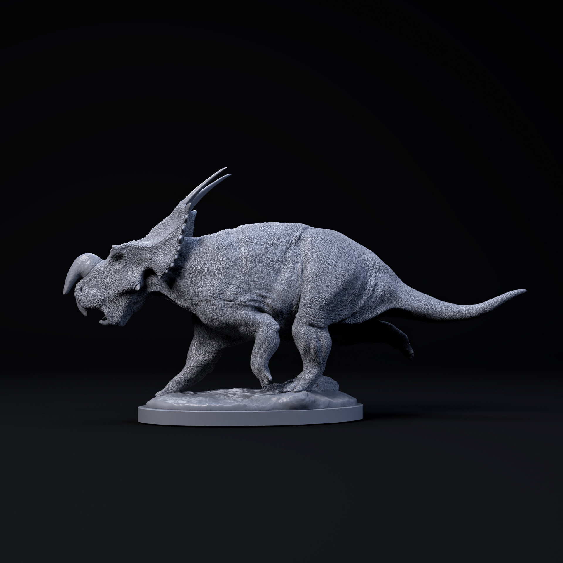 Einiosaurus running 1-35 scale pre-supported dinosaur