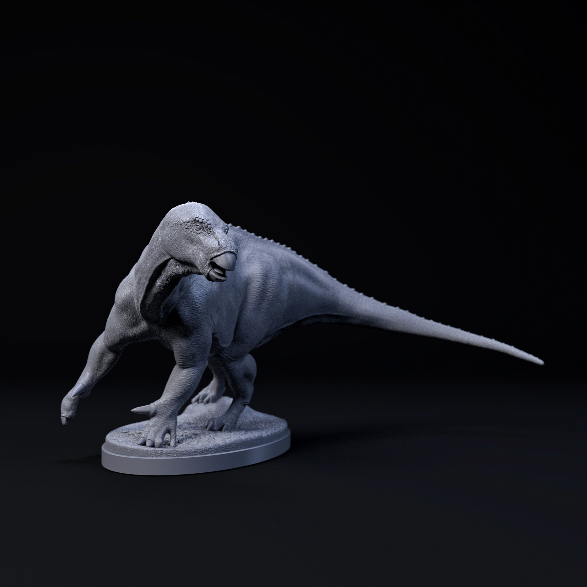 Iguanodon turning 1-35 scale pre-supported dinosaur