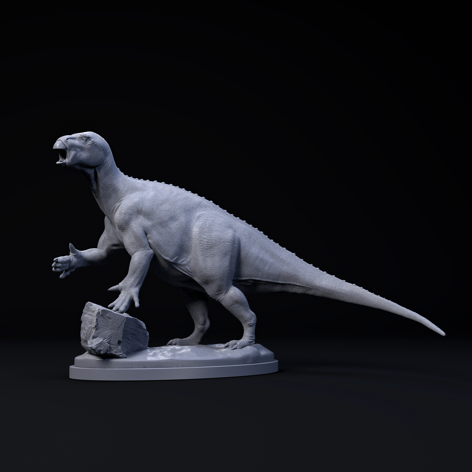 Iguanodon vocalizing 1-35 scale pre-supported dinosaur