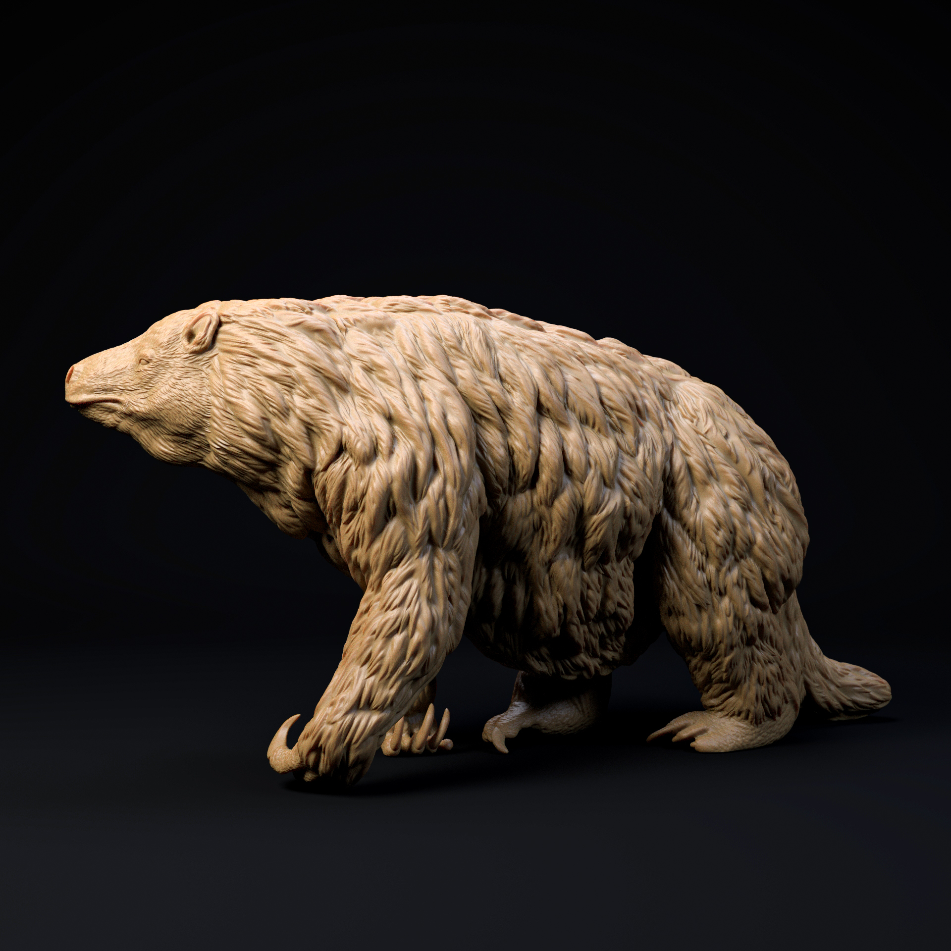 Megatherium walking 1-35 scale pre-supported prehistoric animal