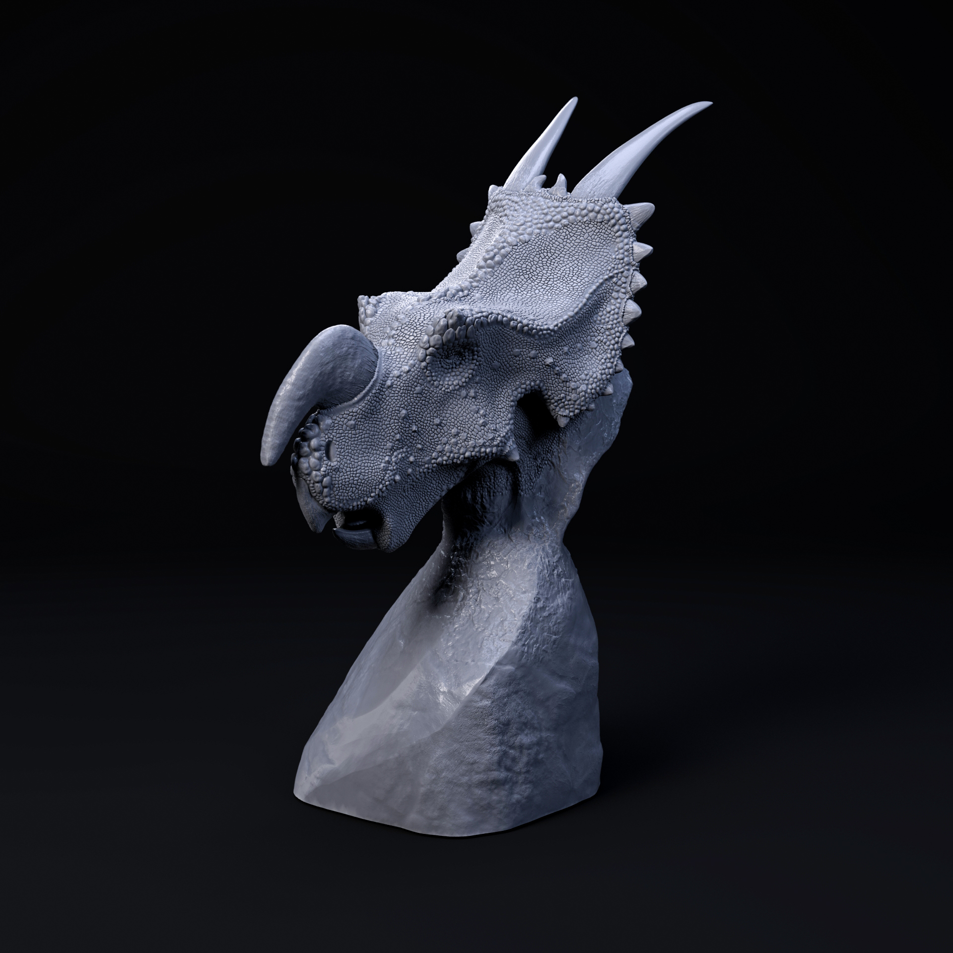 Einiosaurus bust - pre supported
