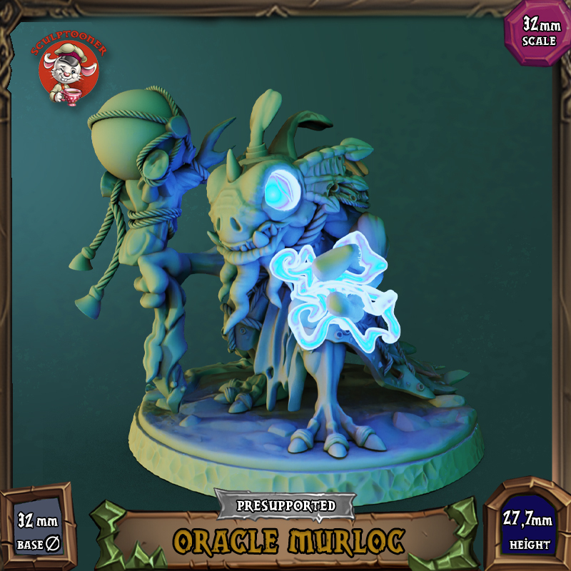 Murloc Oracle - 32mm scale pre-supported miniature