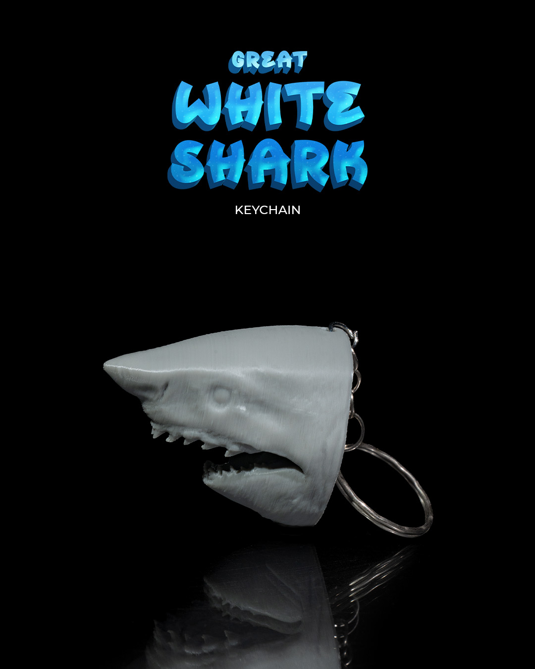 Great White Shark Keychain