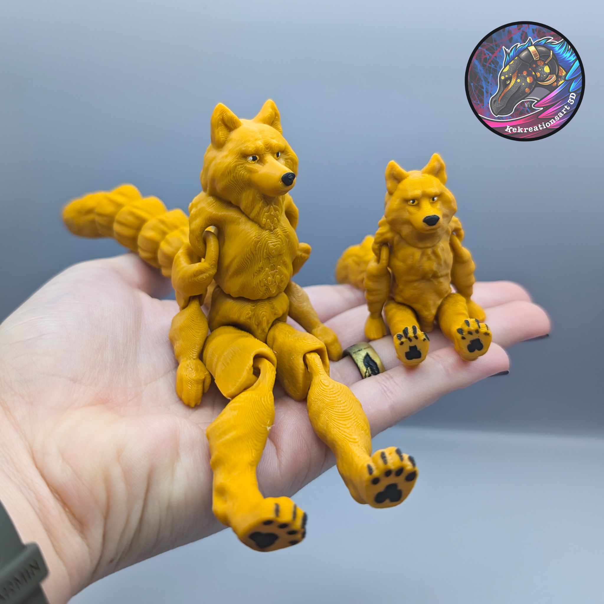 Flexi Mini and Tiny Werewolf Keychain