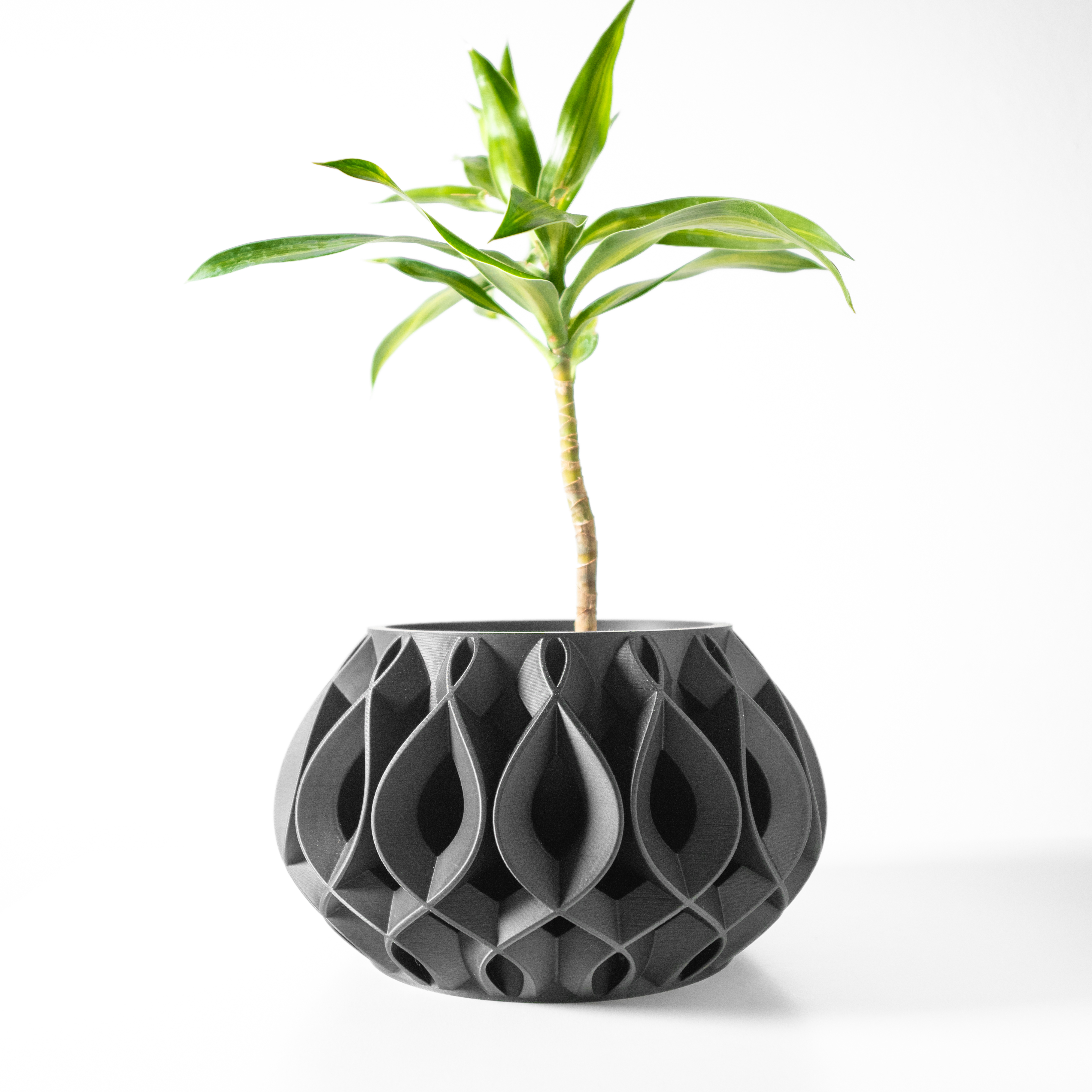 The Viris Planter Pot with Drainage Tray & Stand Included: Modern and Unique Home Decor for Plants and Succulents | STL File