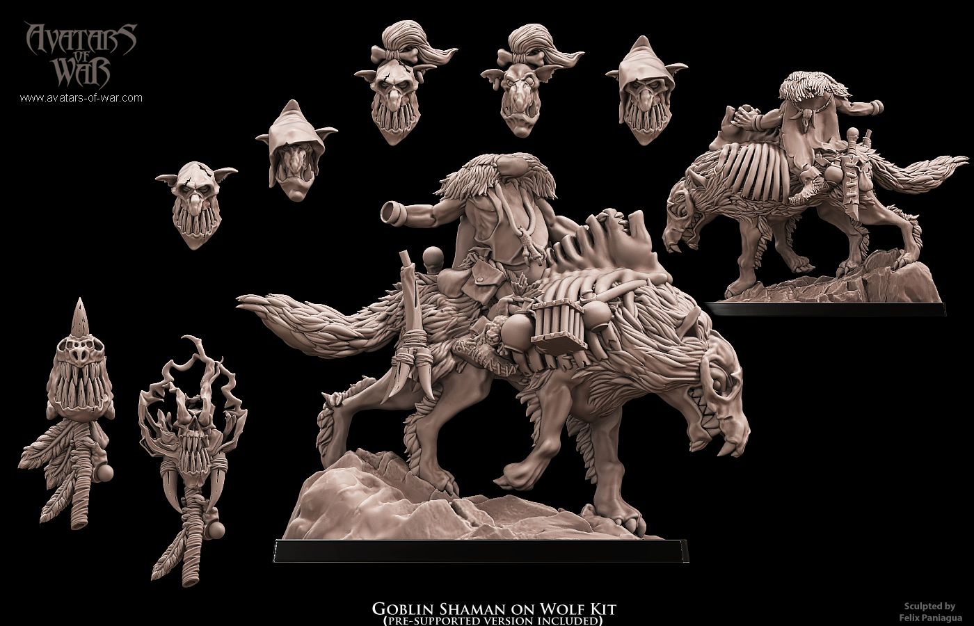 Goblin Shaman on Wolf multi-part hero