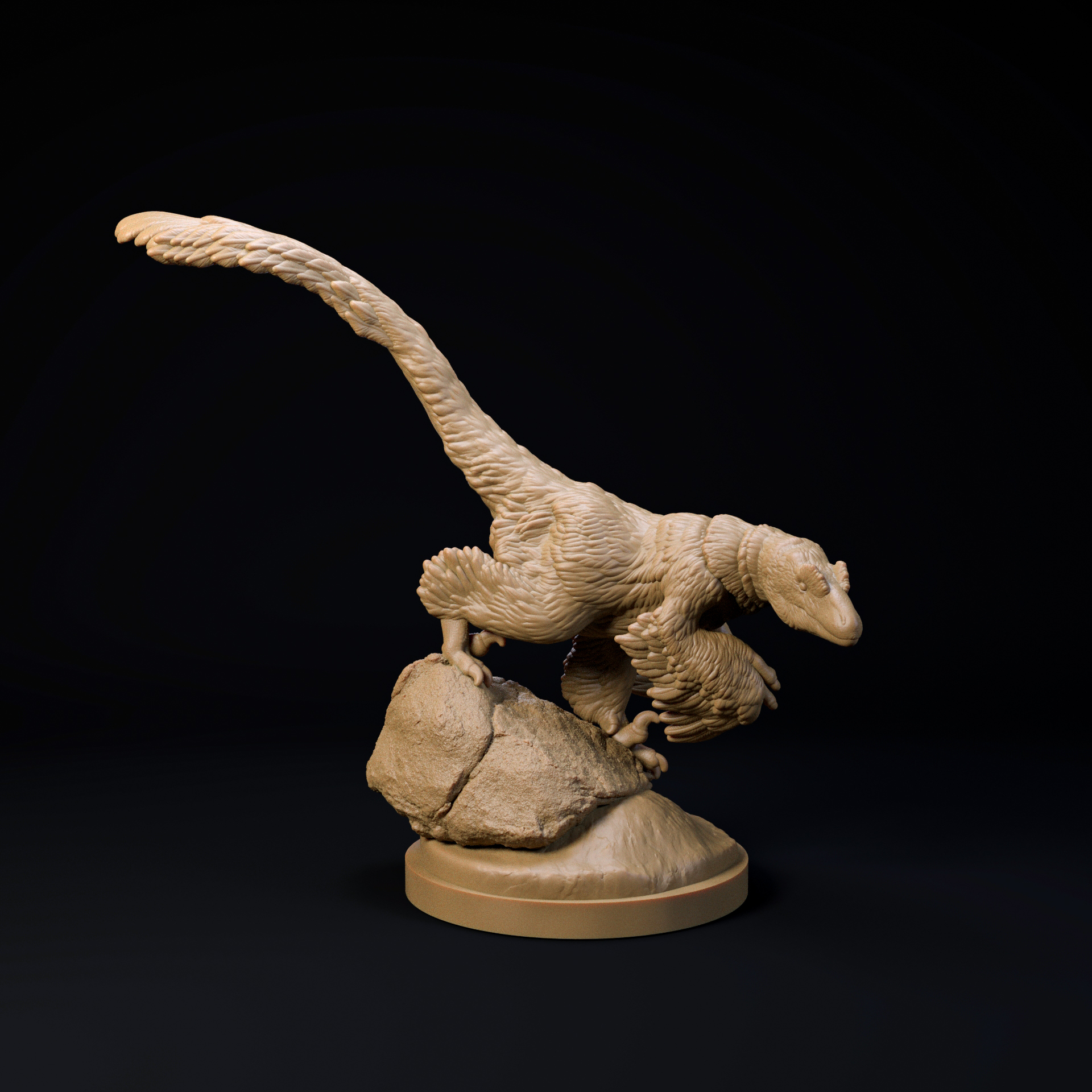 Deynonichus sneaking 32mm scale - pre-supported dinosaur companion