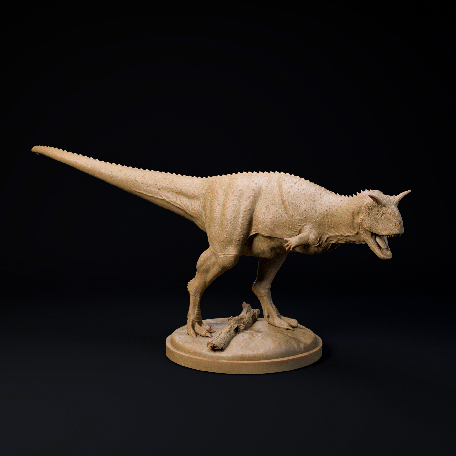 Carnotaurus roaring 32mm scale - pre-supported dinosaur companion
