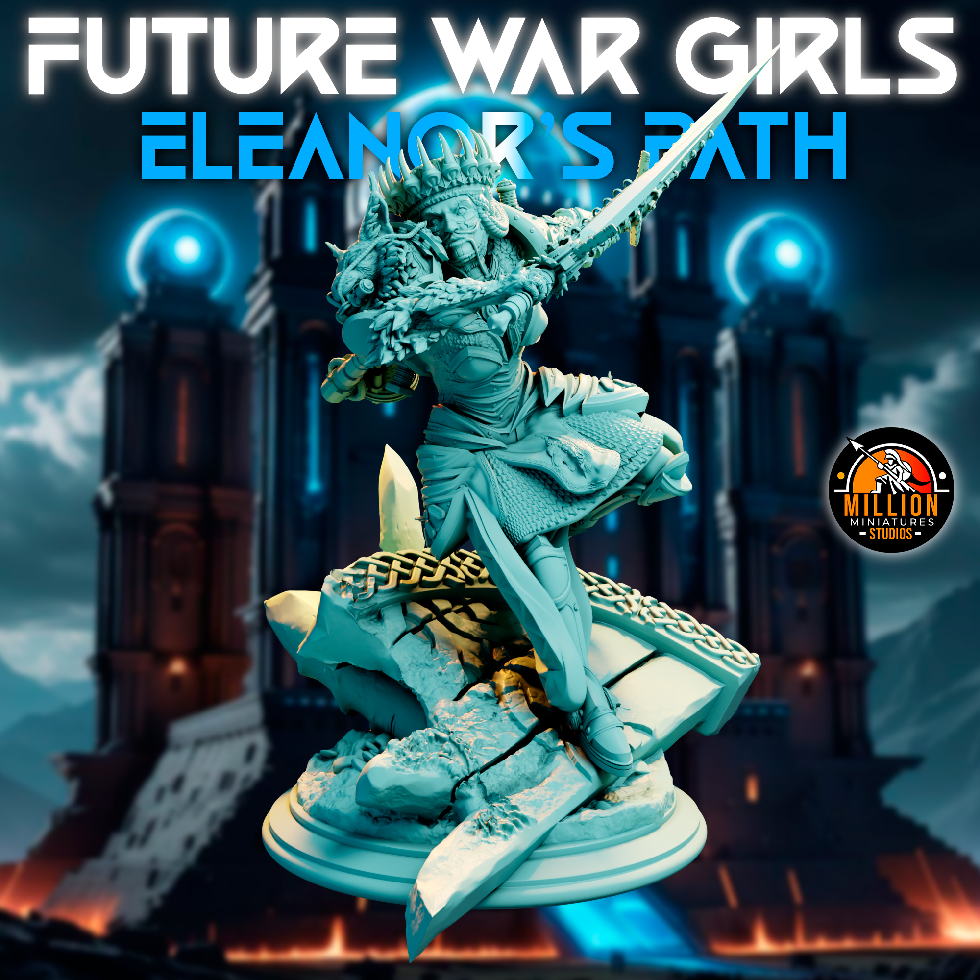 Eleanor Thunderlynx 32mm&75mm - Battle Pose with Helmet (NSFW Versions & Diorama INCLUDED)