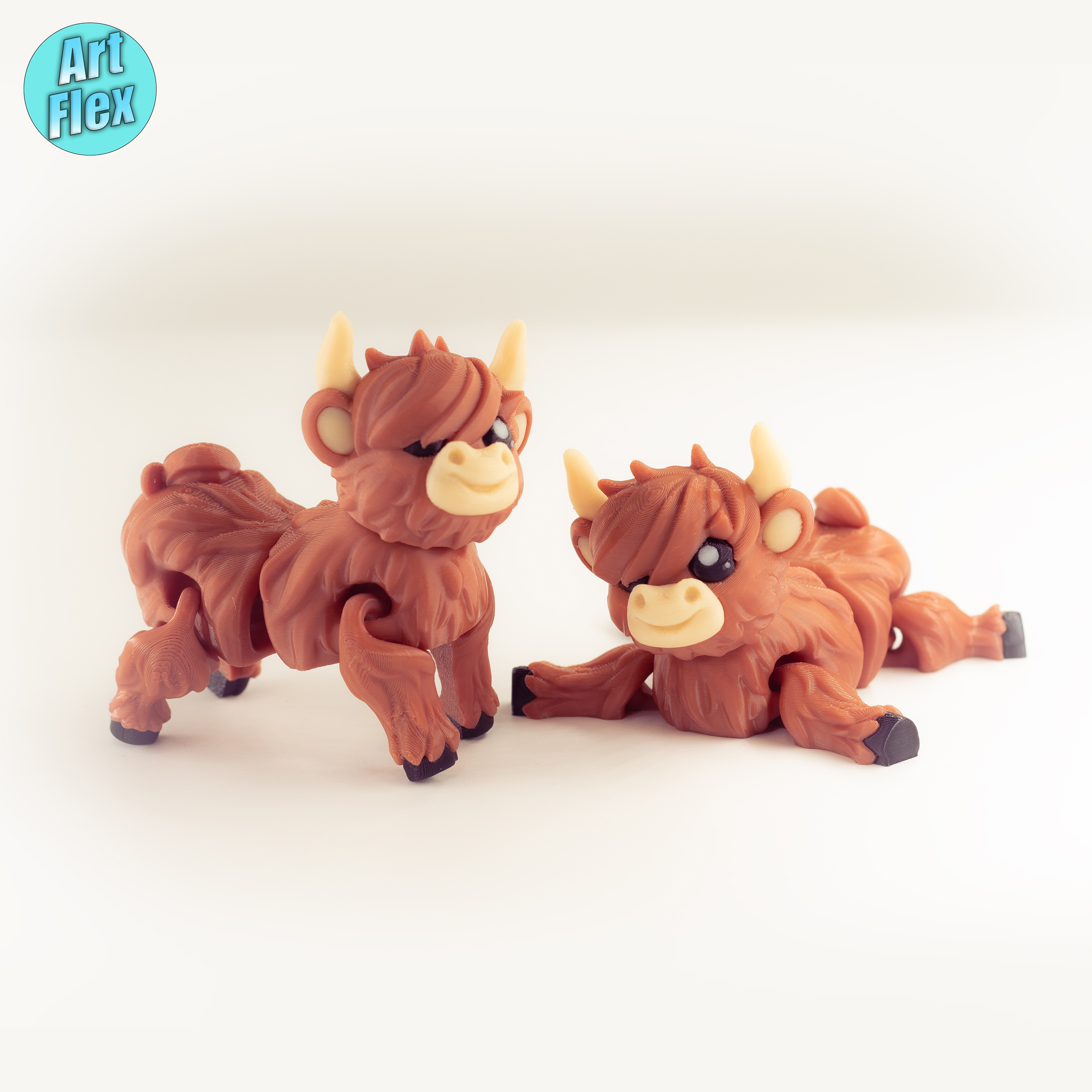 Flexi Highland Cow STL and 3MF