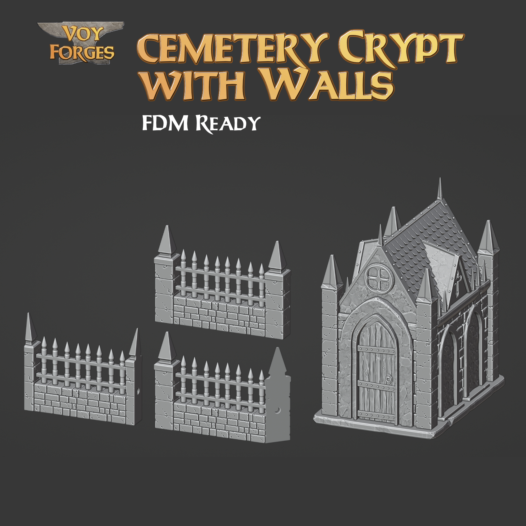 Cemetery Crypt with Walls