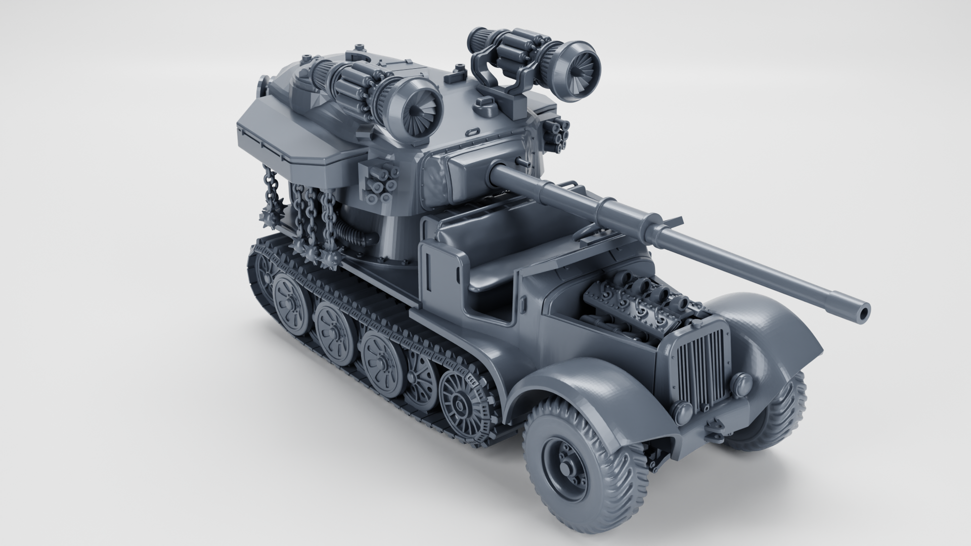Half-track Sd.Kfz.6/3 - 7.62cm Pak 36 (Diana, Germany, WW2) converted to CYBERPUNK style