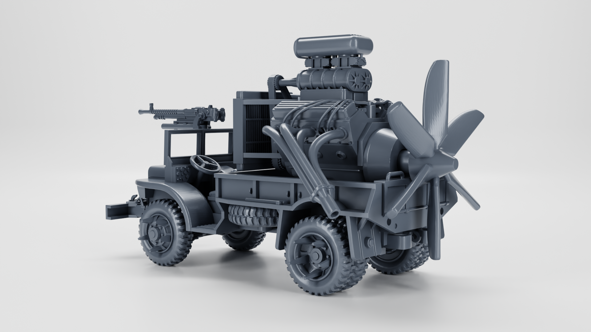 Ford GTB Burma Jeep (US, WW2) converted to CYBERPUNK style