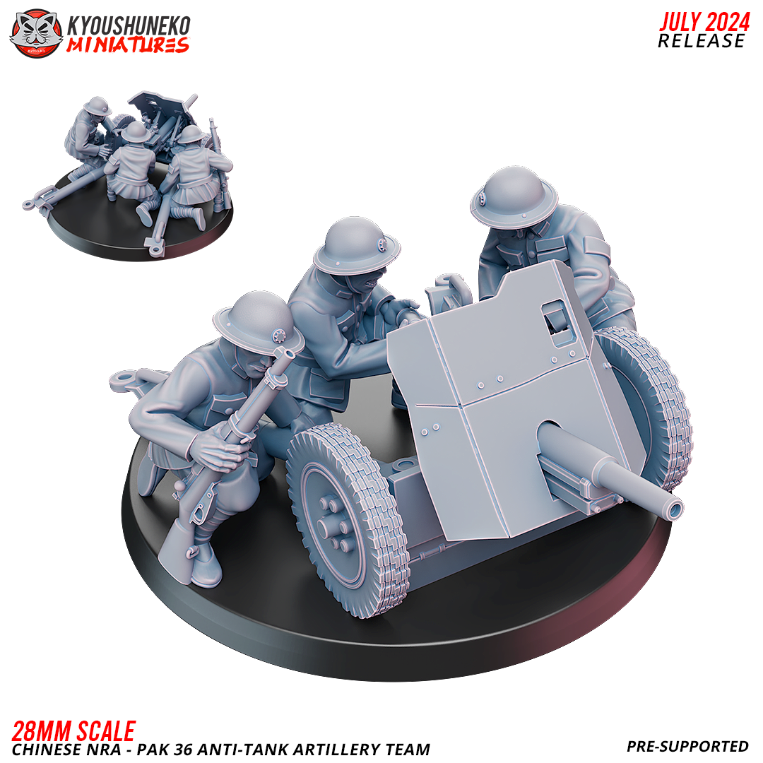 PAK 36 Anti Tank Artillery Team - Chinese NRA ww2