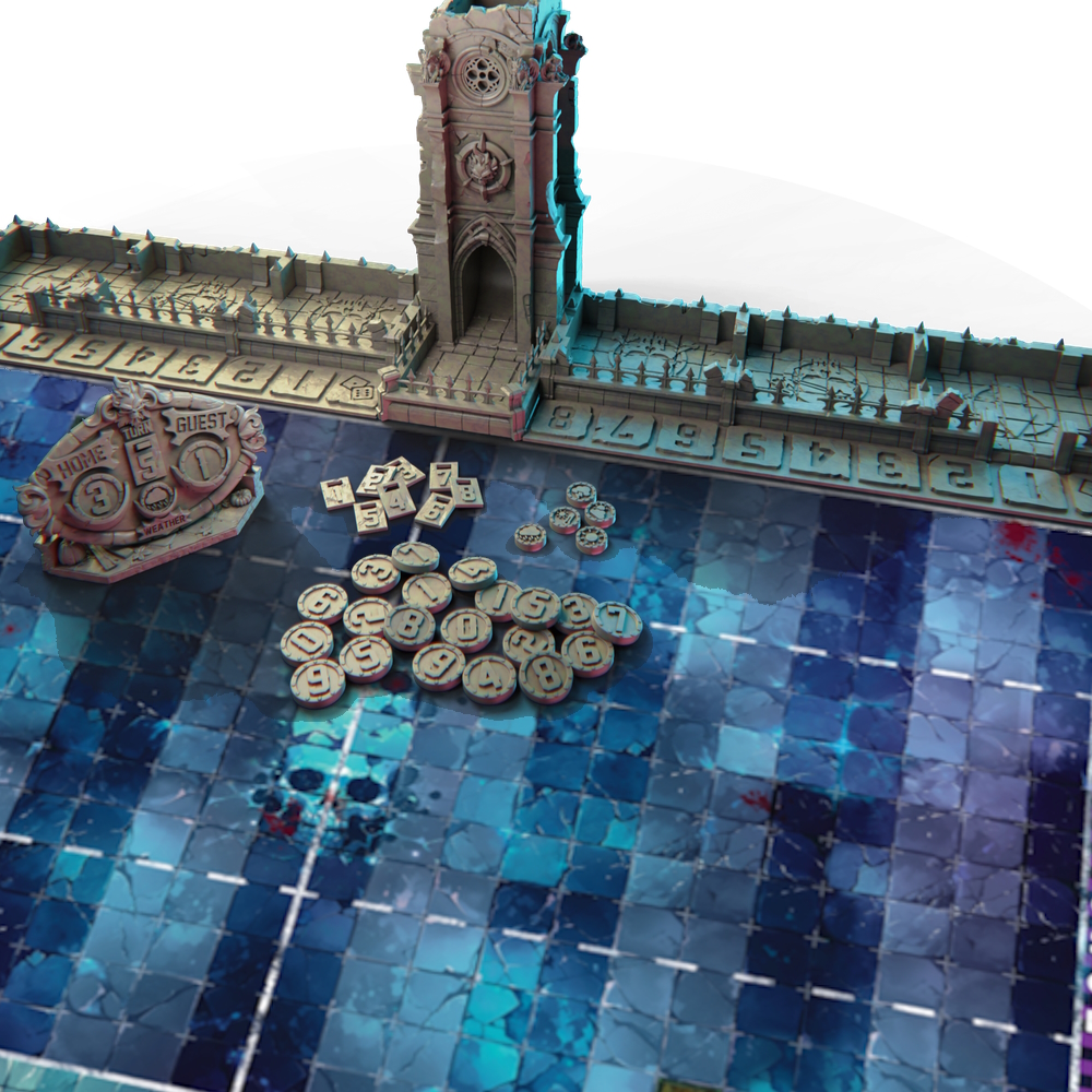 Midnight megadome dice tower, dugouts and scoreboard with PDF field