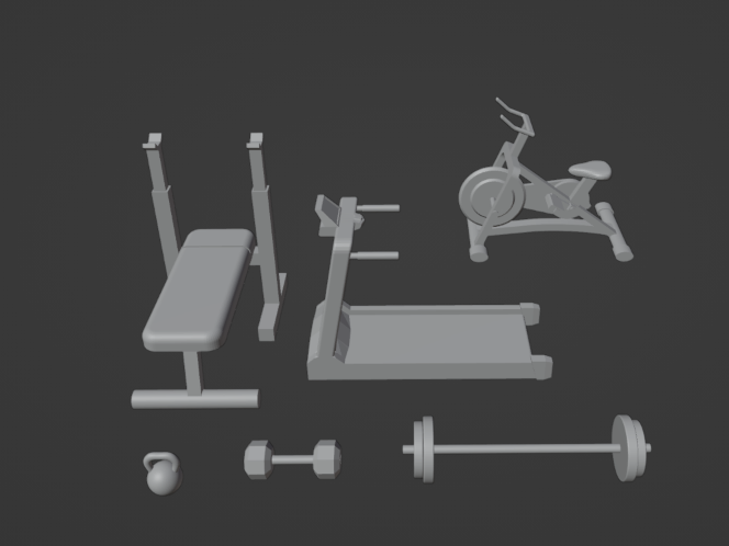 Modern Gym Equipment Set