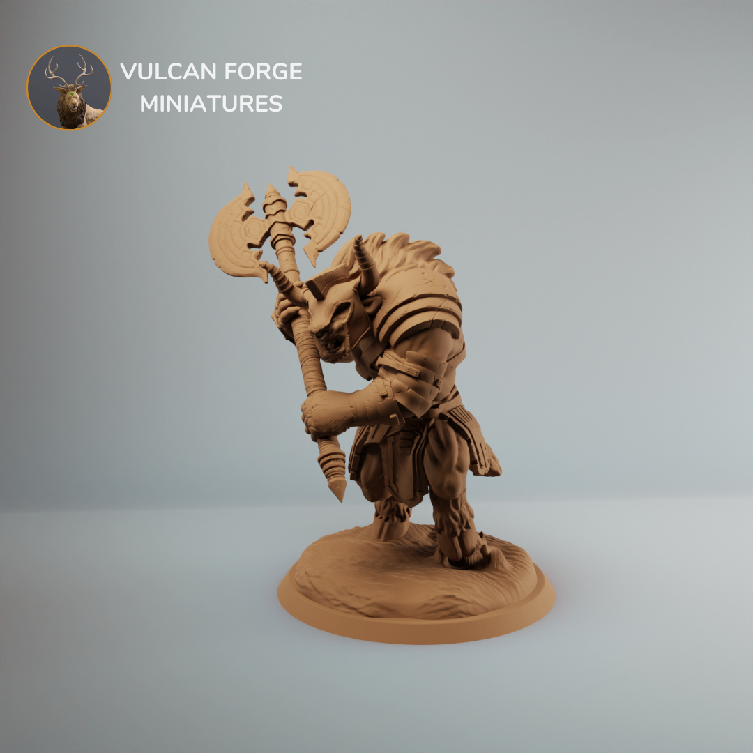 Minotaur Gladiator, minotaur with great axe - supported
