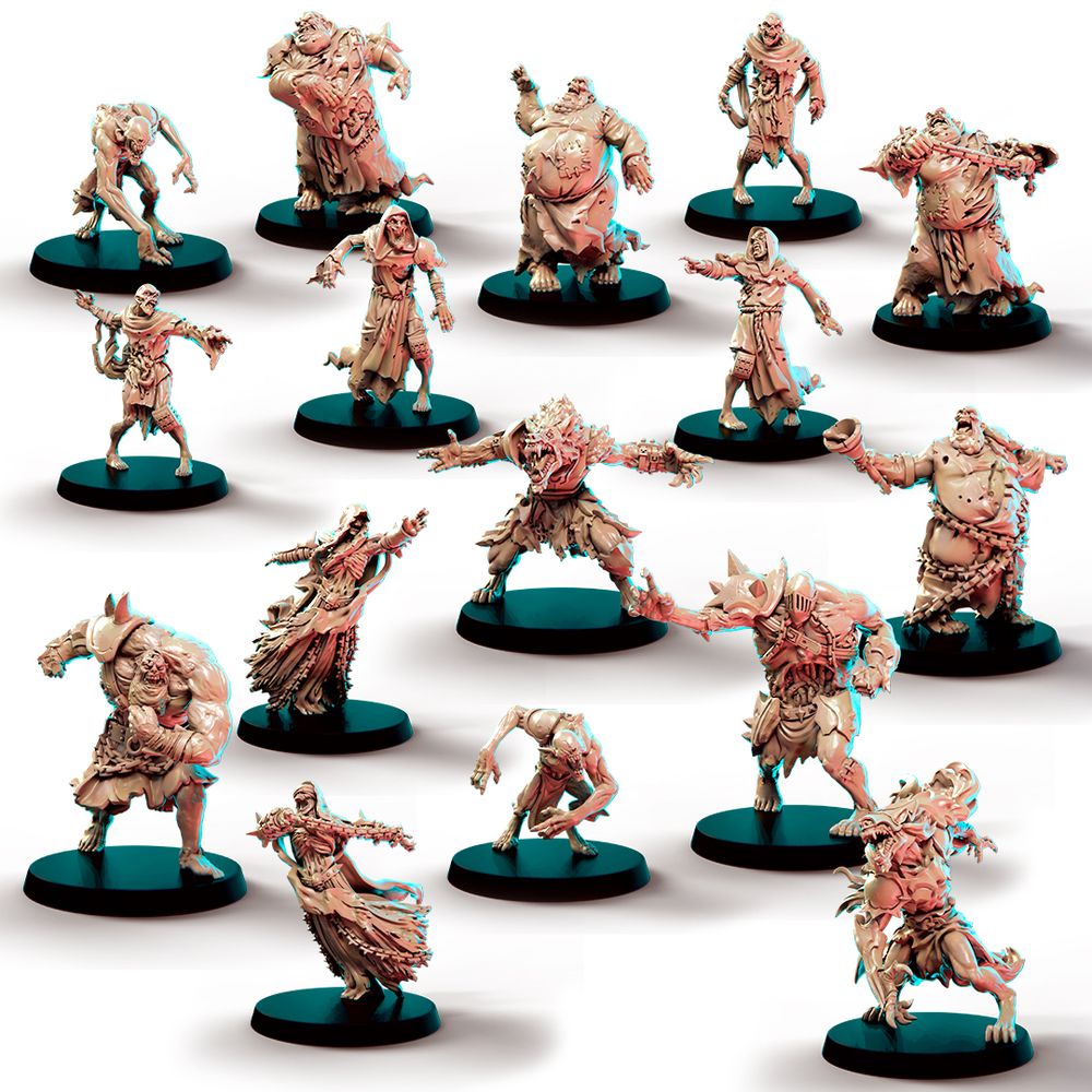 Nocron Necromantics Full Team + Midnight megadome (dice tower, dugouts and scoreboard with PDF field)