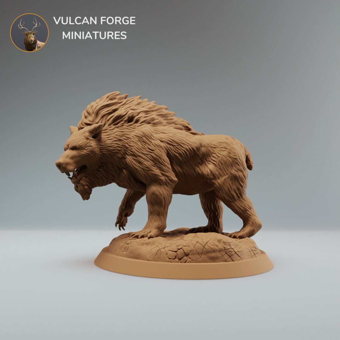 Giant Dire Bear DND miniature - 2 inch base, Pre-supported