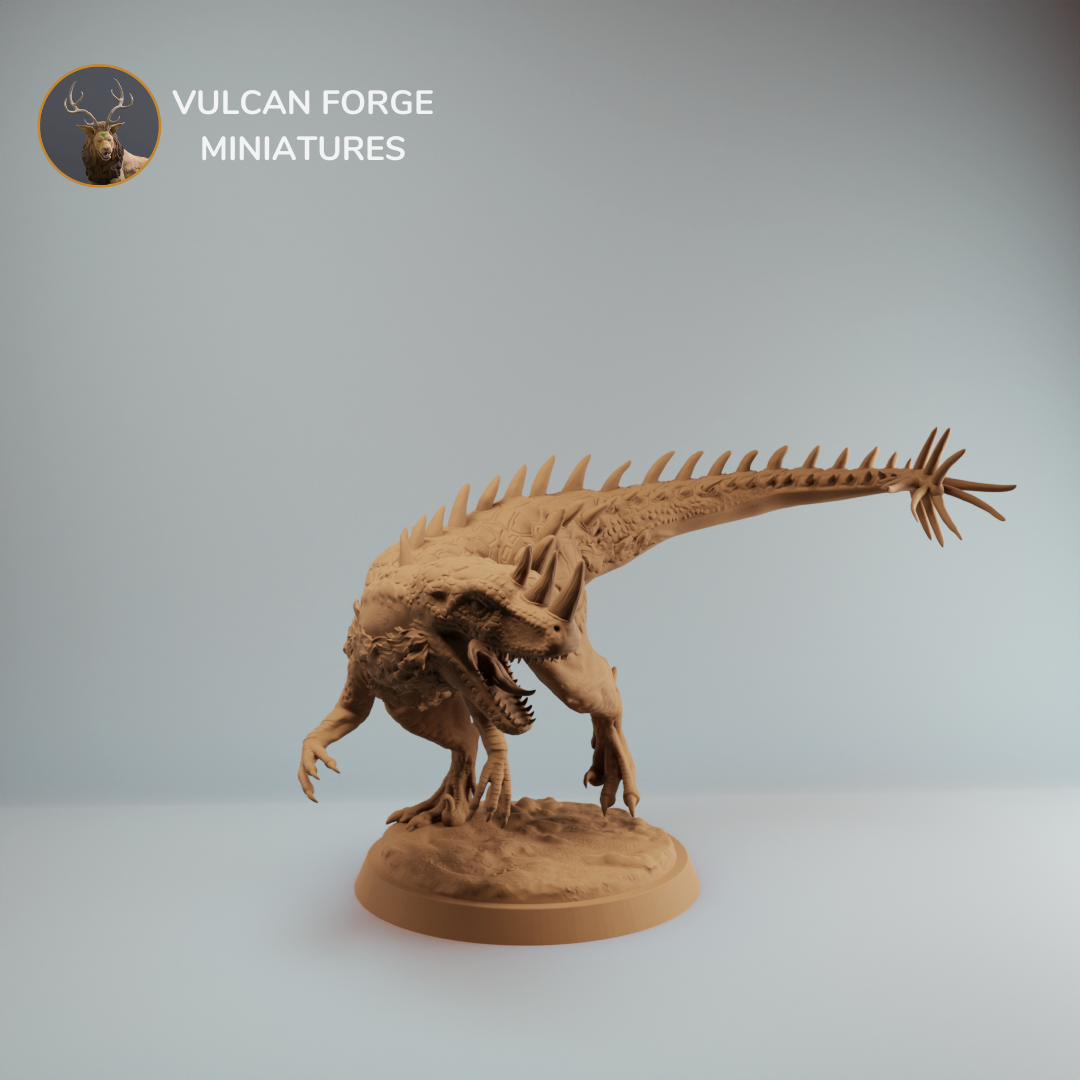 Fantasy dinosaur raptor with spikes - Pre-Supported