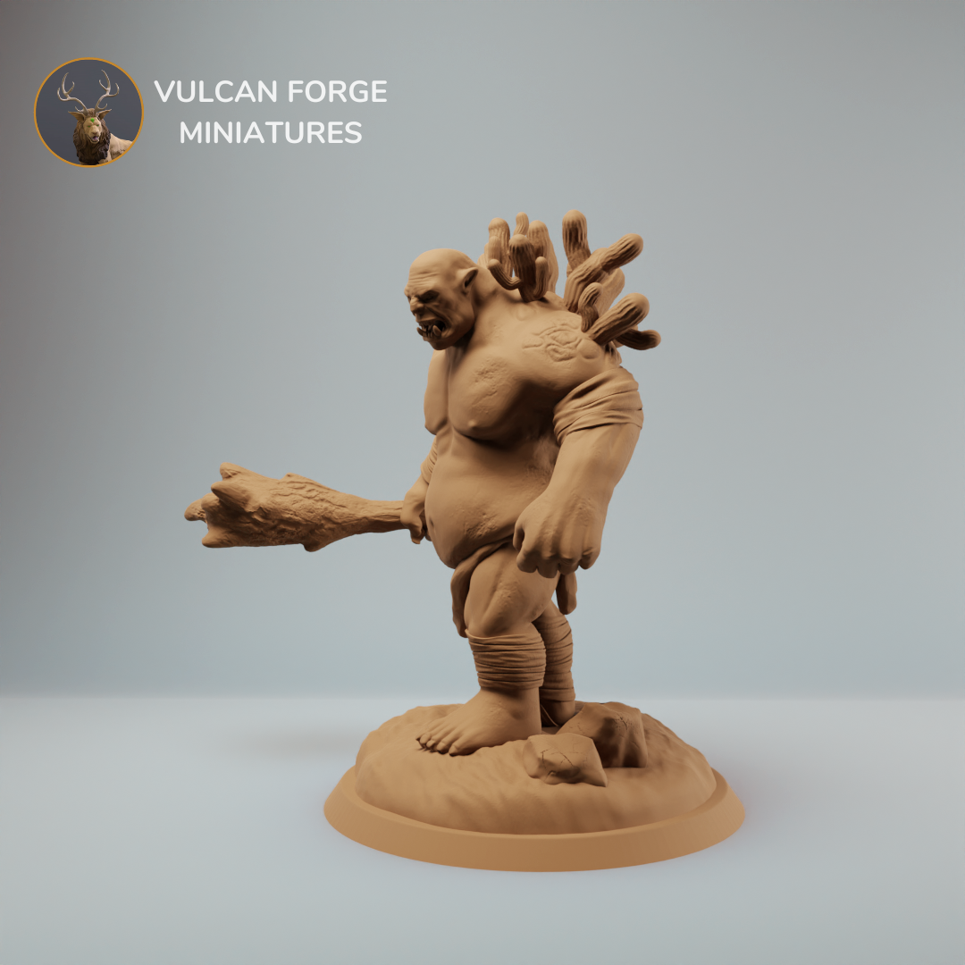 Desert ogre with club - dnd miniature - pre supported