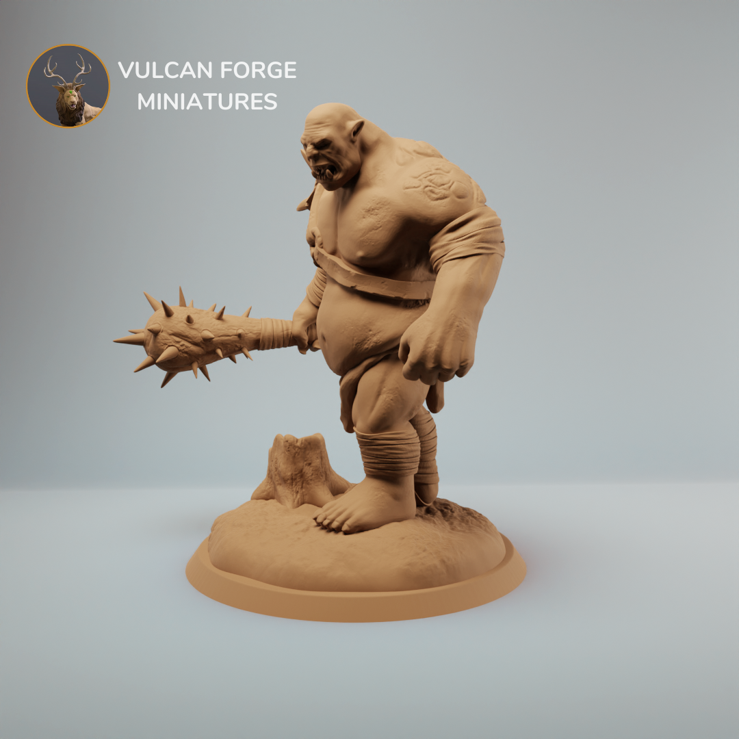 Ogre marauder with club - dnd miniature - pre supported