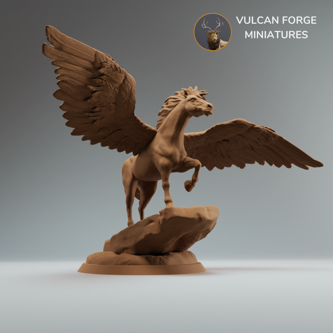 Pegasus winged horse, pegasus on rock - pre supported