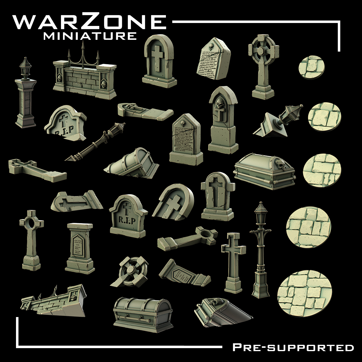 Cemetery / cemetery Graveyard Basing Bits