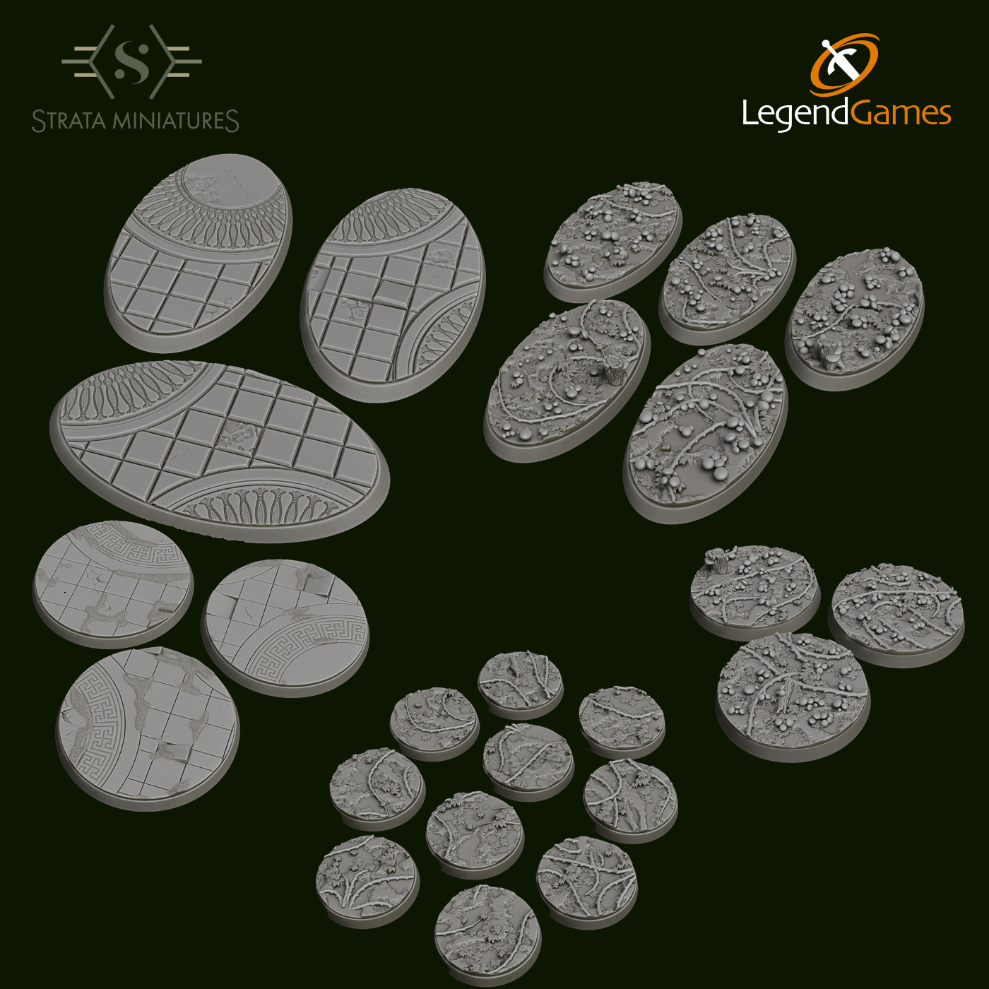 Strata Miniatures - Complete Base Set - all 4 base styles