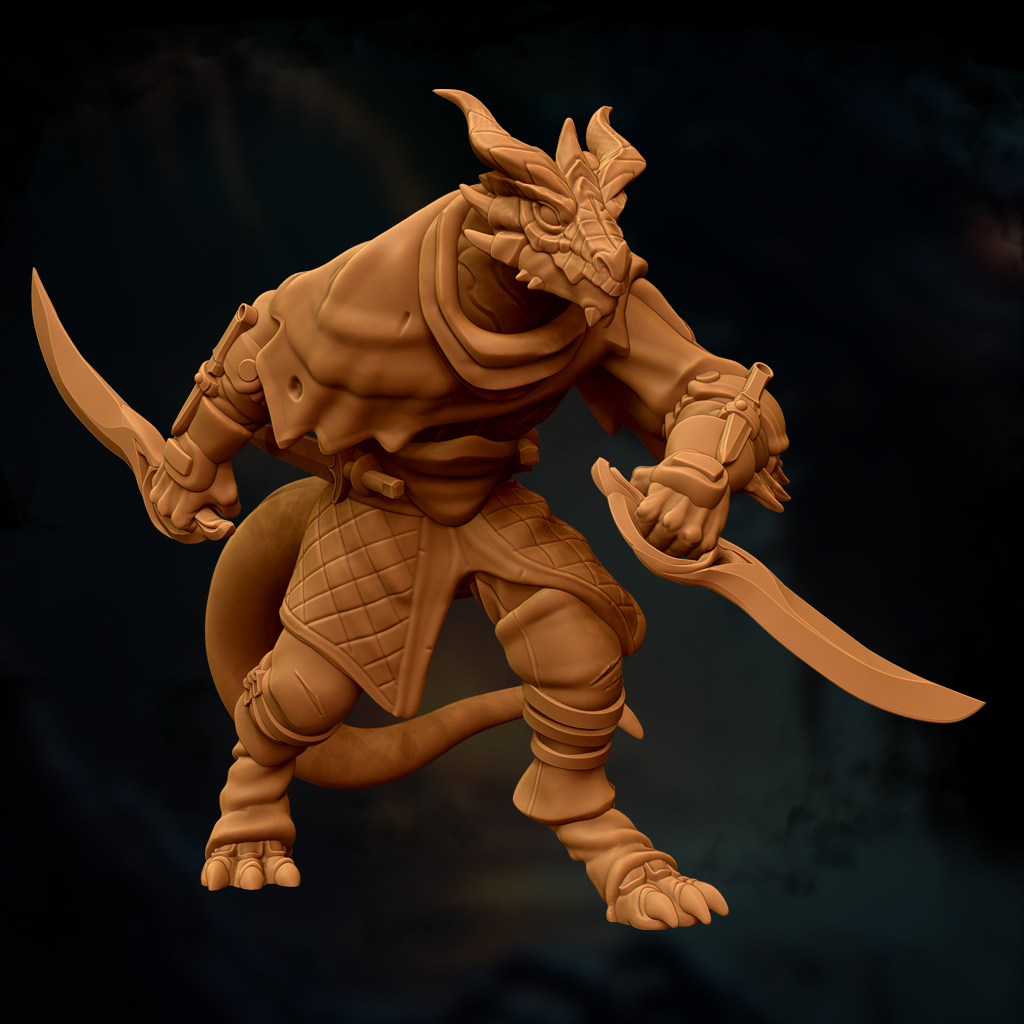 Dragonborn Rogue DnD 5e STL Miniature | 32mm Resin