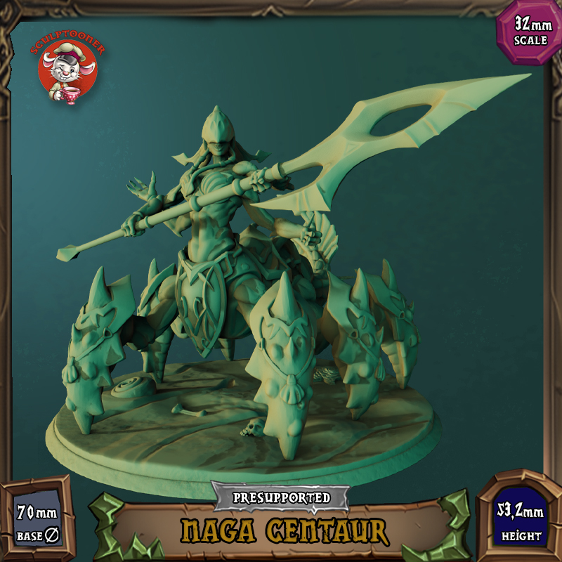 Naga Centaur - 32mm scale pre-supported miniature
