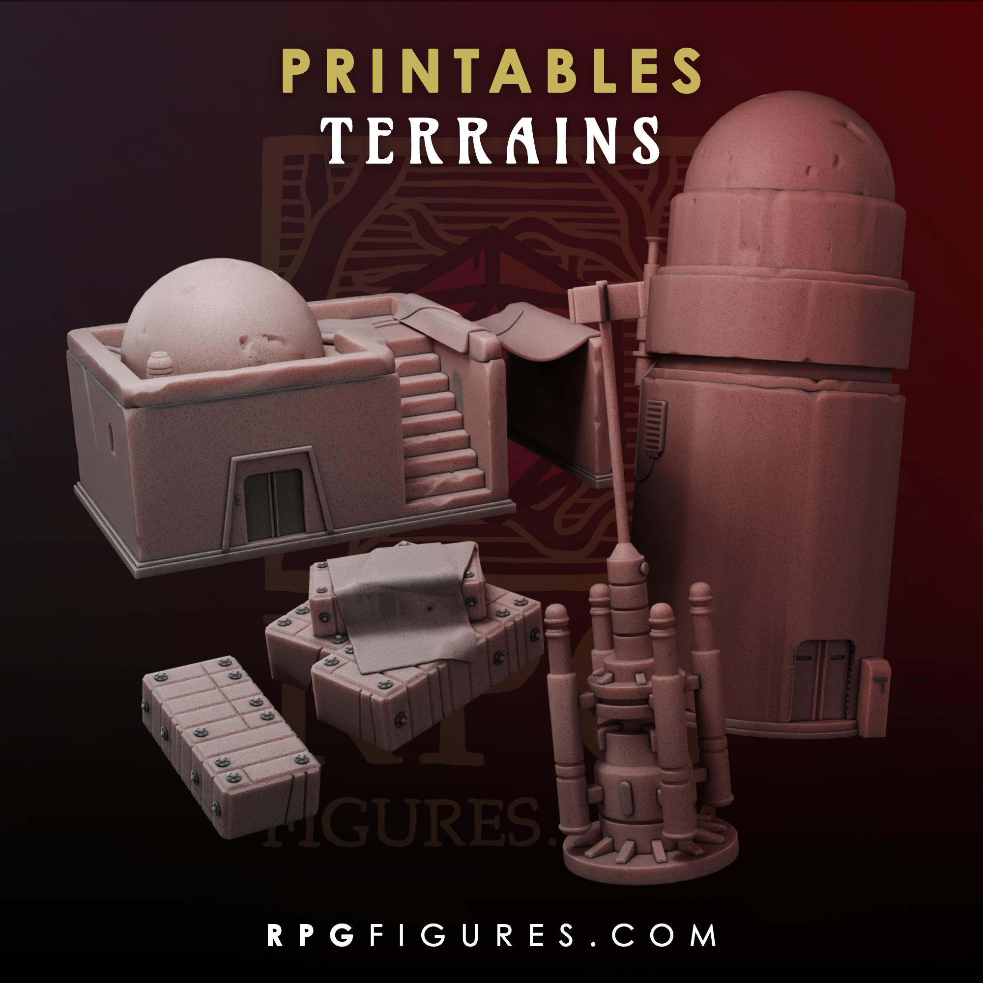 Printable Terrains - Desert Sci-Fi Pack
