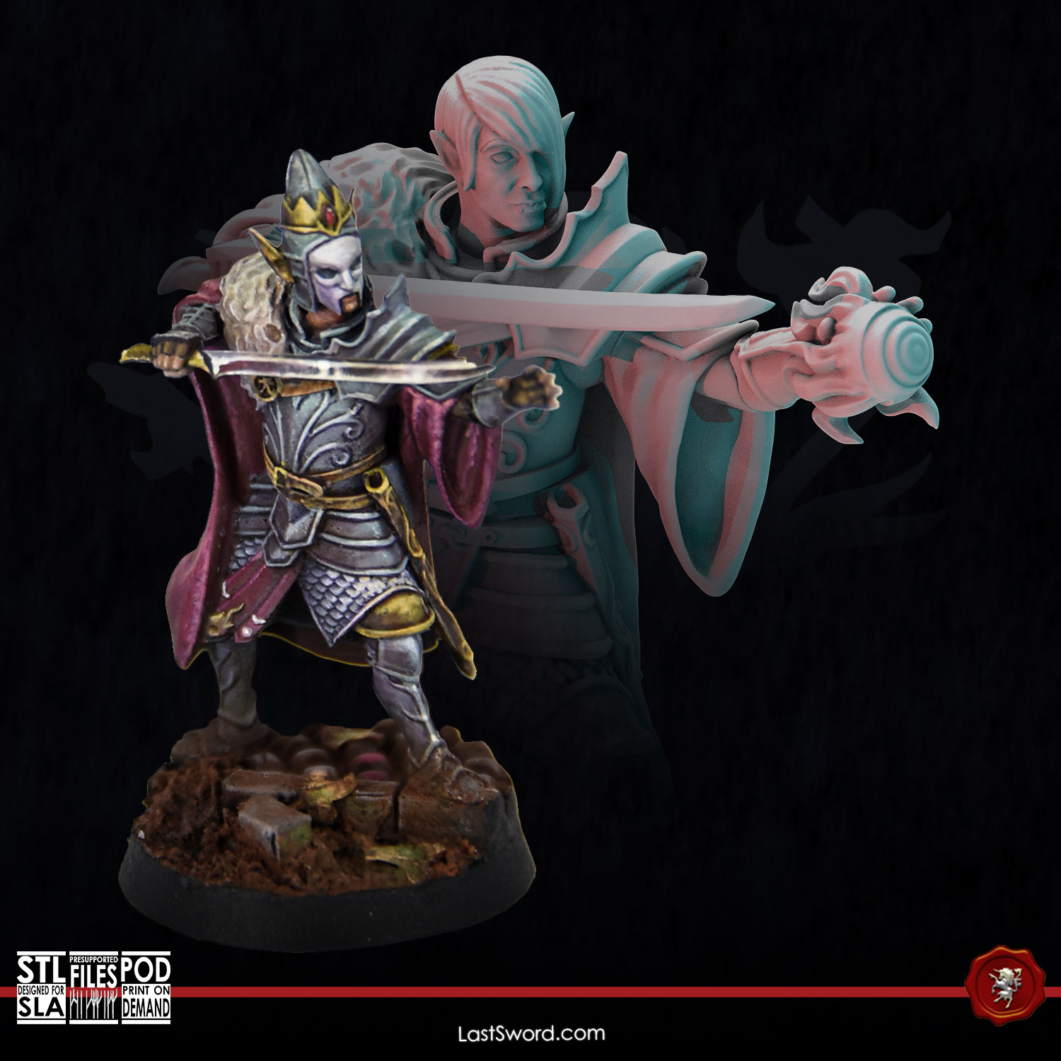 Elven Prince on foot | Pre-Supported | 30mm High Elves