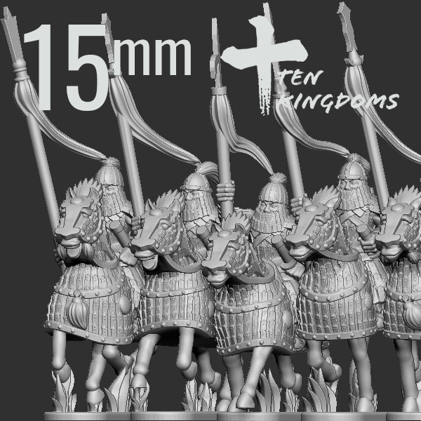 15mm Jurchen-Jin Armoured Spear Armoured Horse