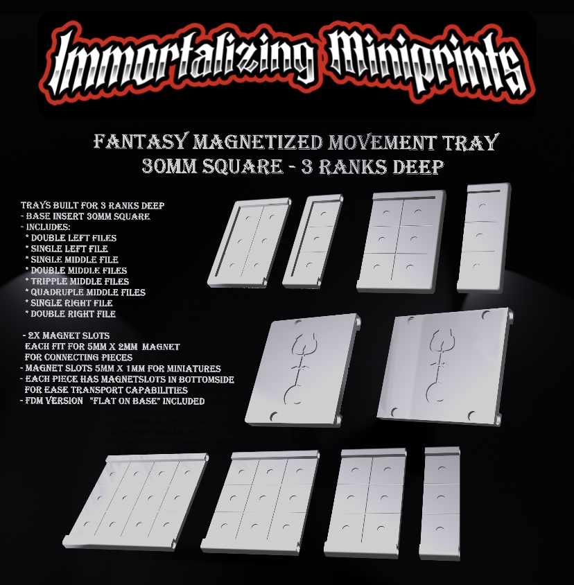 Fantasy Magnetized Modular Movement Tray 3x 30mm square