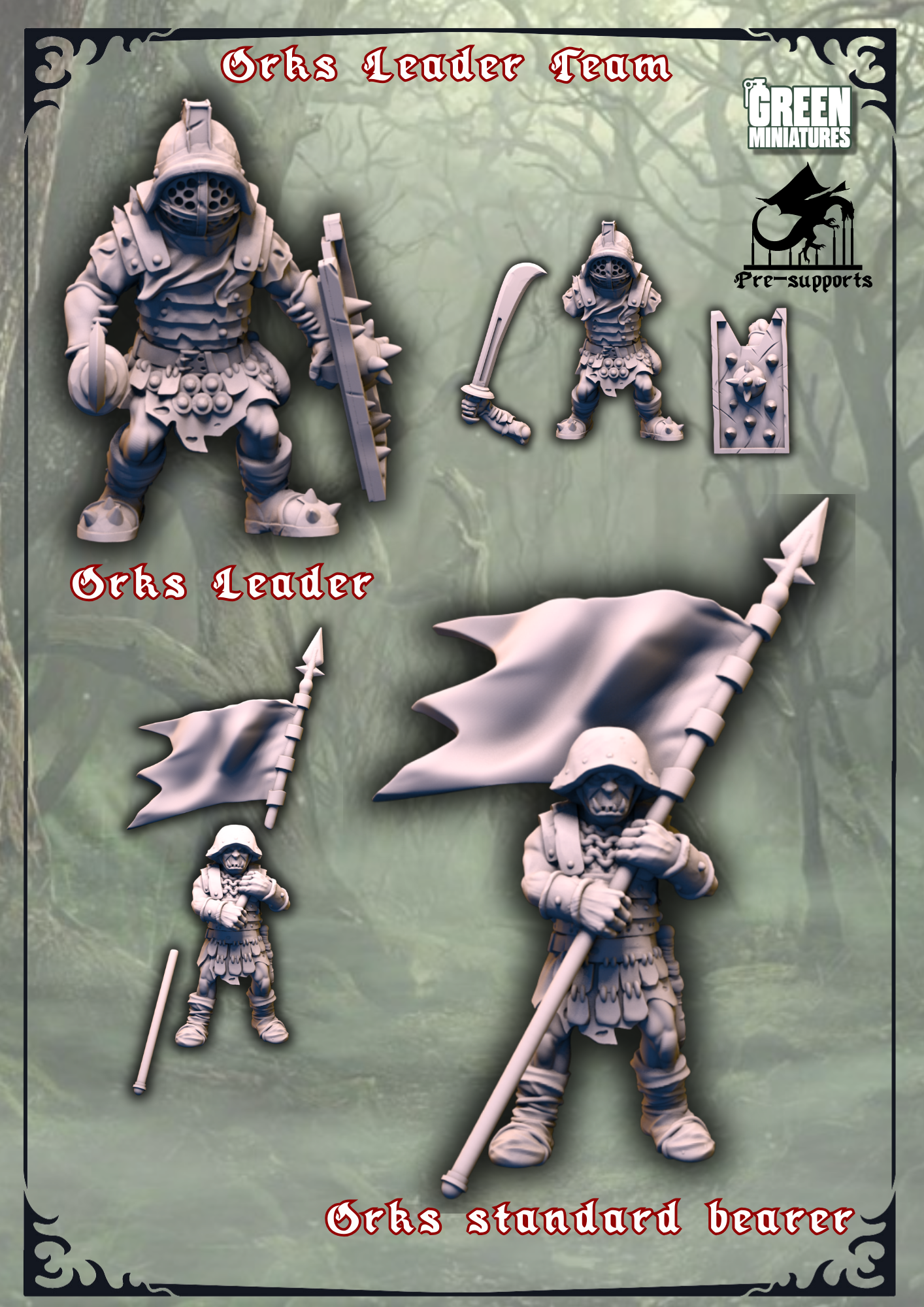 Orc Command - Captain and Standard bearer - Horde Incoming