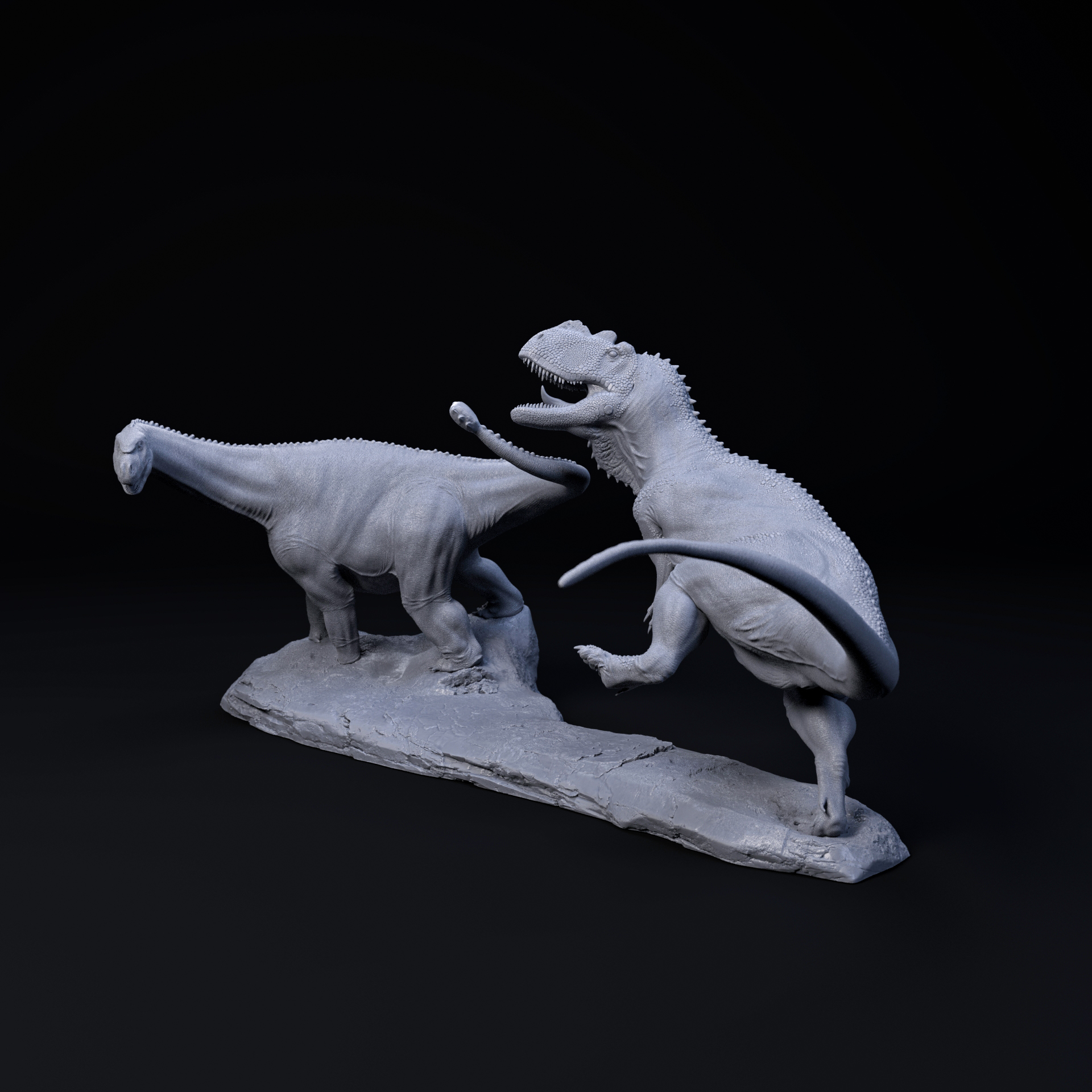 Yangchuanosaurus vs Shunosaurus 1-35 scale pre-supported dinosaur