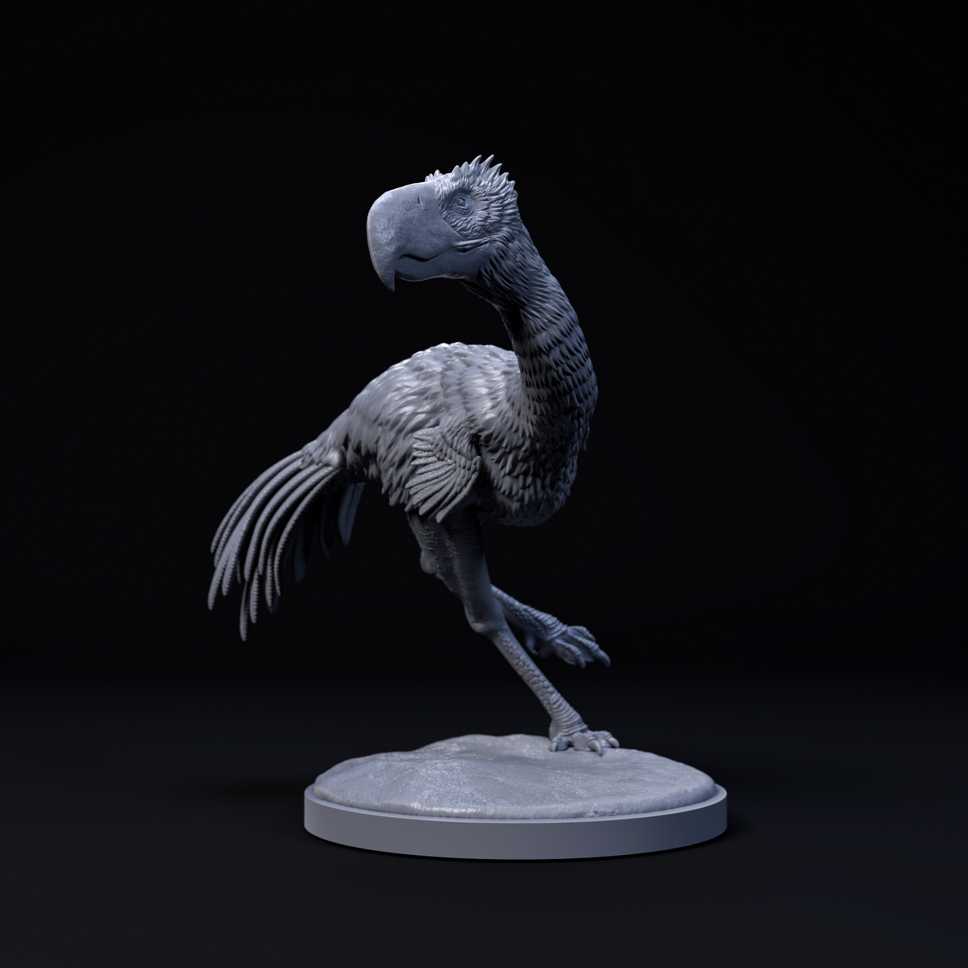 Phorusrhachos running 1-35 scale pre-supported prehistoric bird