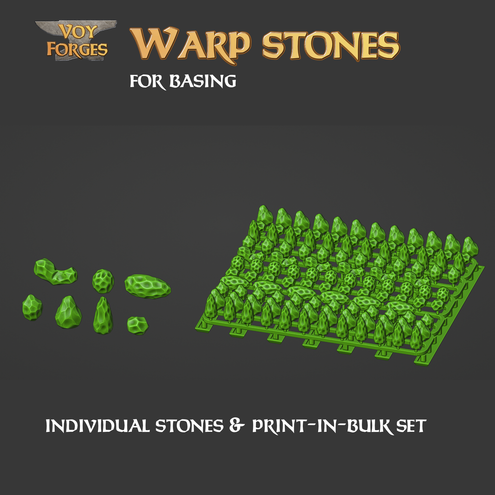 Warp Stones for Basing (print-in-bulk) - Basing Bits