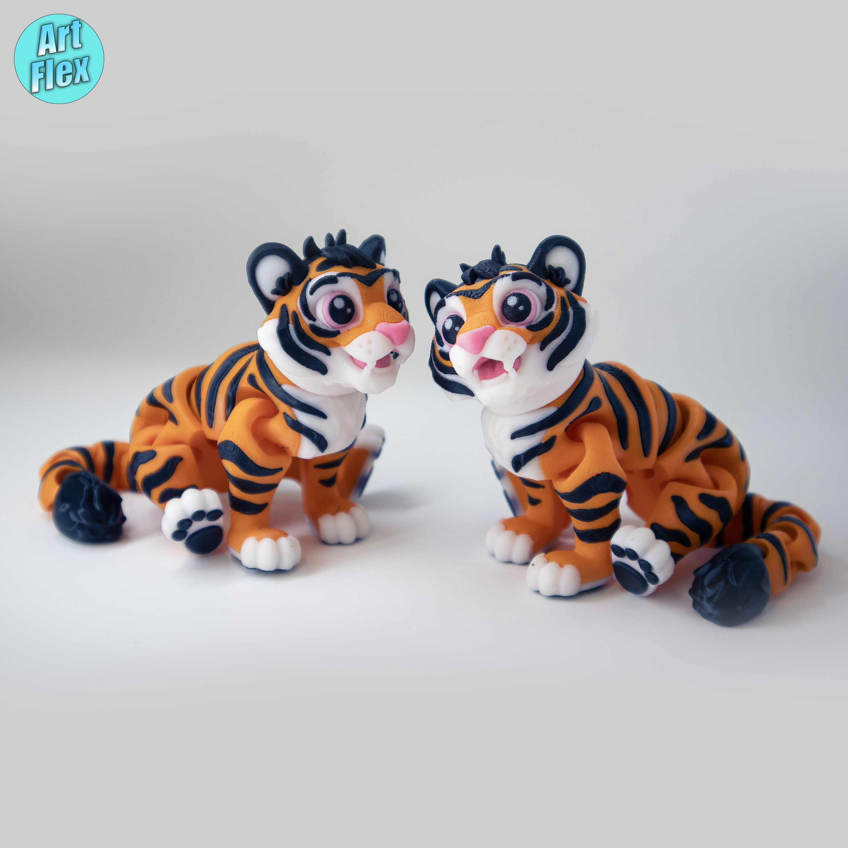 Flexi Tiger STL and 3MF Multicolor