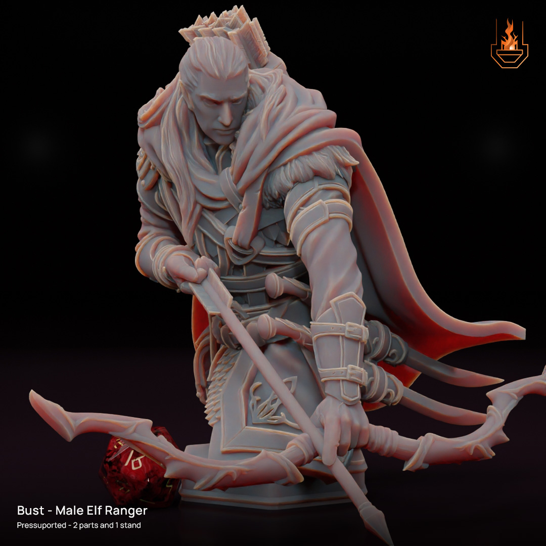 Bust - Male Elf Ranger - [Supported]